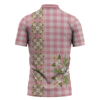 Akala Hamele Hawai'i Palaka Squares Maile Leaf Zipper Polo Shirt Flowers Hawaiian Quilt Patterns LT9 - Polynesian Pride