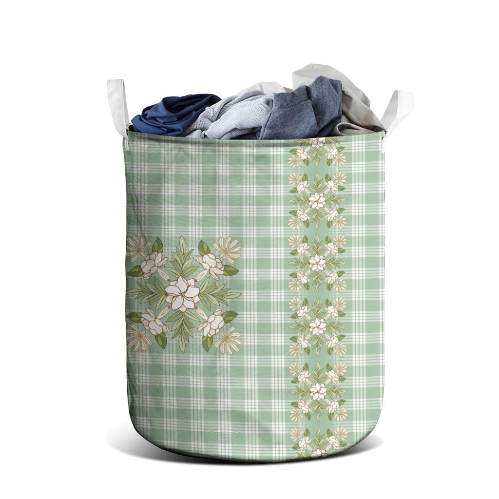 Liko Kukui Hawai'i Palaka Squares Maile Leaf Laundry Basket Flowers Hawaiian Quilt Patterns LT9 - Polynesian Pride