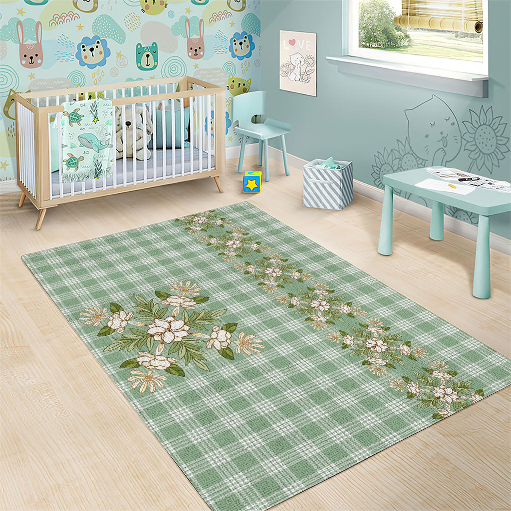 Liko Kukui Hawai'i Palaka Squares Maile Leaf Area Rug Flowers Hawaiian Quilt Patterns LT9 - Polynesian Pride