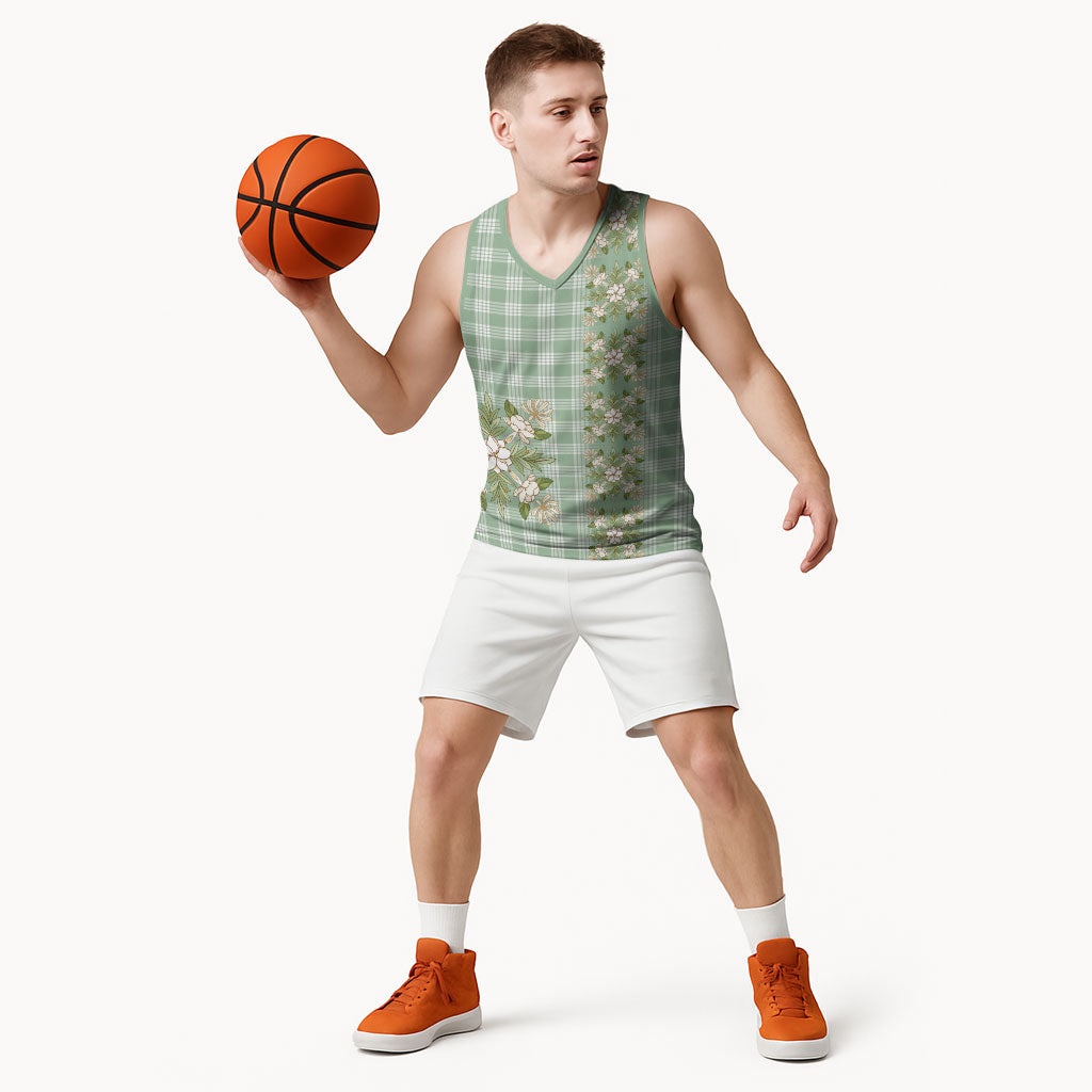 Liko Kukui Hawai'i Palaka Squares Maile Leaf Basketball Jersey Flowers Hawaiian Quilt Patterns LT9 - Polynesian Pride