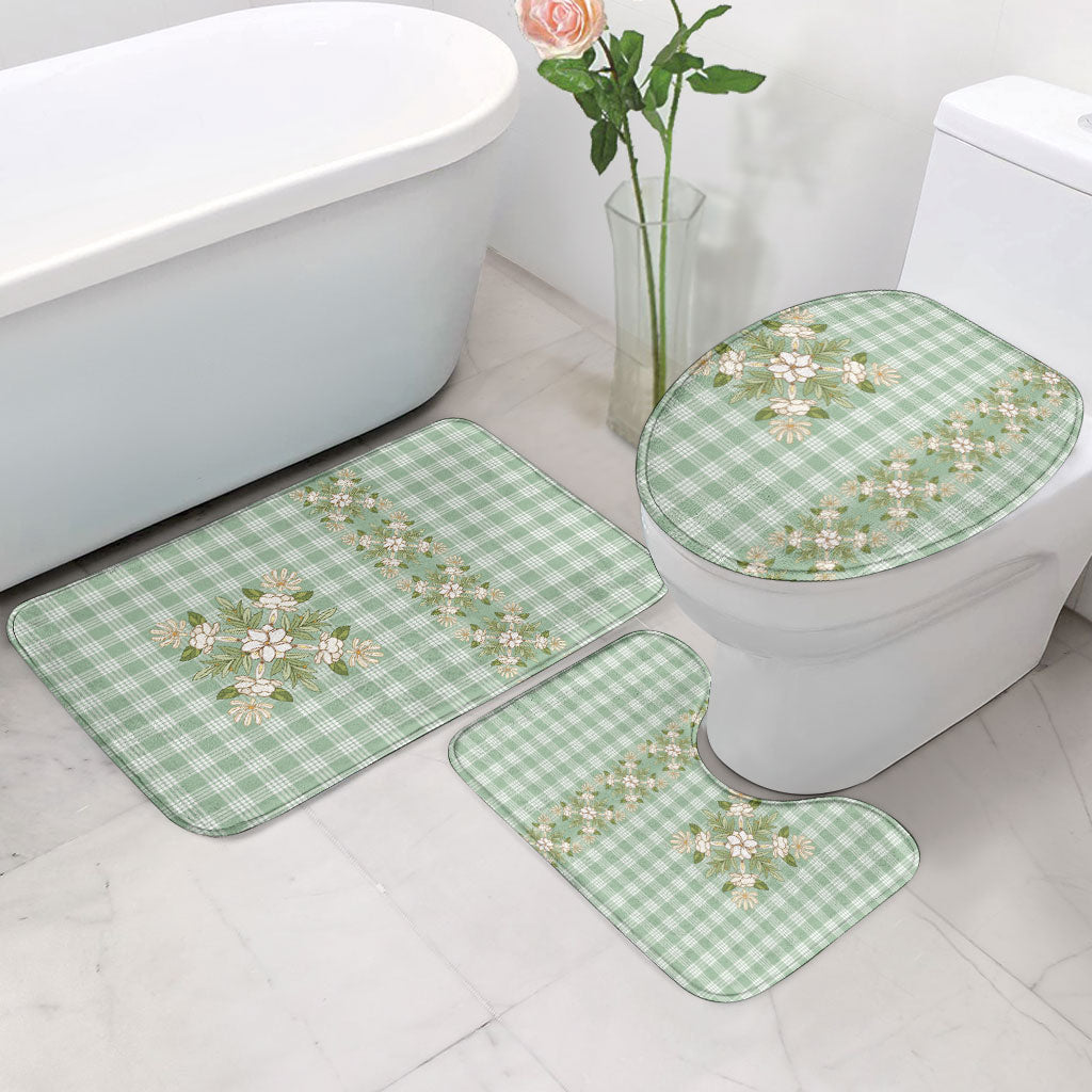Liko Kukui Hawai'i Palaka Squares Maile Leaf Bathroom Set Flowers Hawaiian Quilt Patterns LT9 - Polynesian Pride