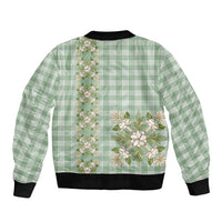 Liko Kukui Hawai'i Palaka Squares Maile Leaf Bomber Jacket Flowers Hawaiian Quilt Patterns LT9 - Polynesian Pride