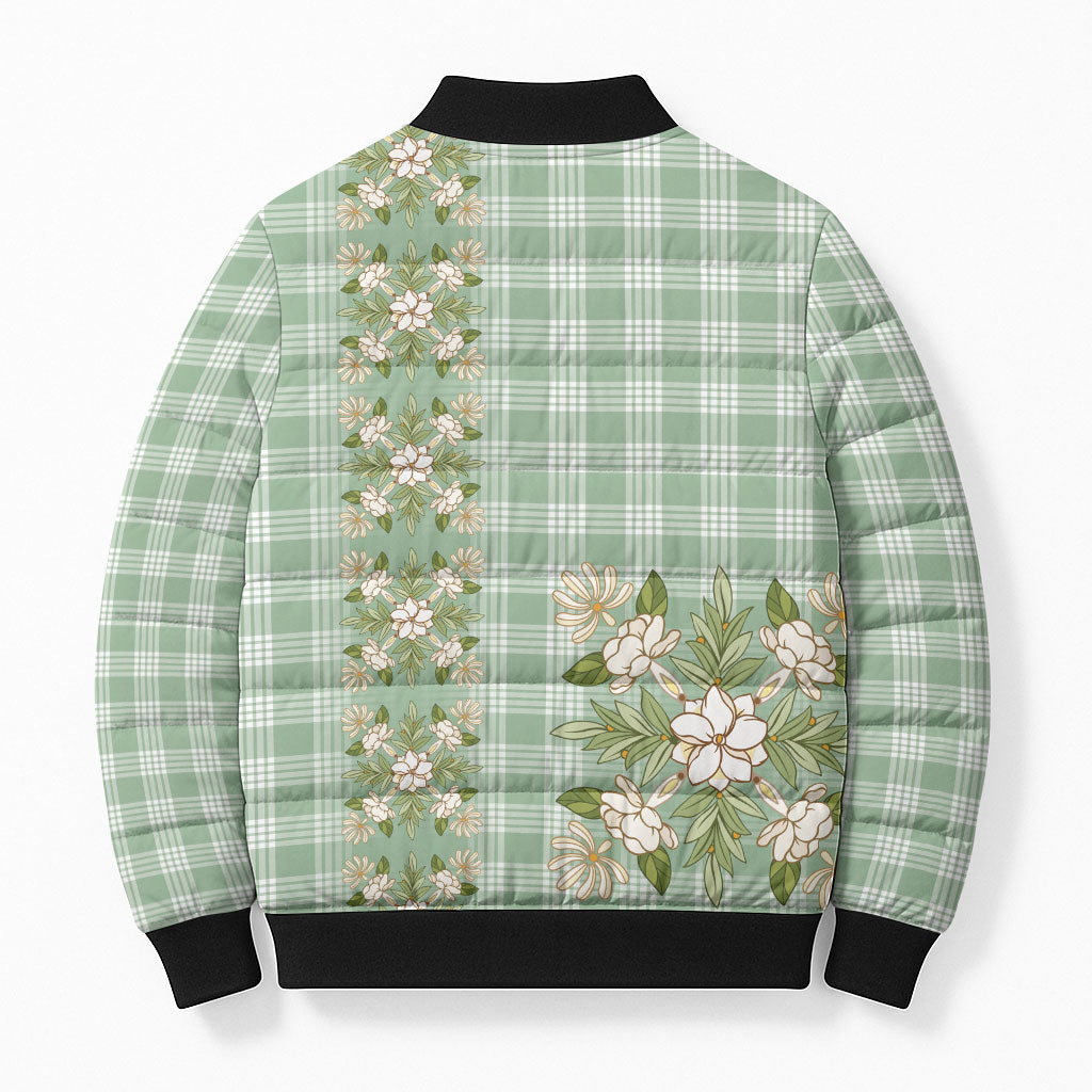 Liko Kukui Hawai'i Palaka Squares Maile Leaf Bomber Puffer Jacket Flowers Hawaiian Quilt Patterns LT9 - Polynesian Pride