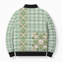 Liko Kukui Hawai'i Palaka Squares Maile Leaf Bomber Puffer Jacket Flowers Hawaiian Quilt Patterns LT9 - Polynesian Pride