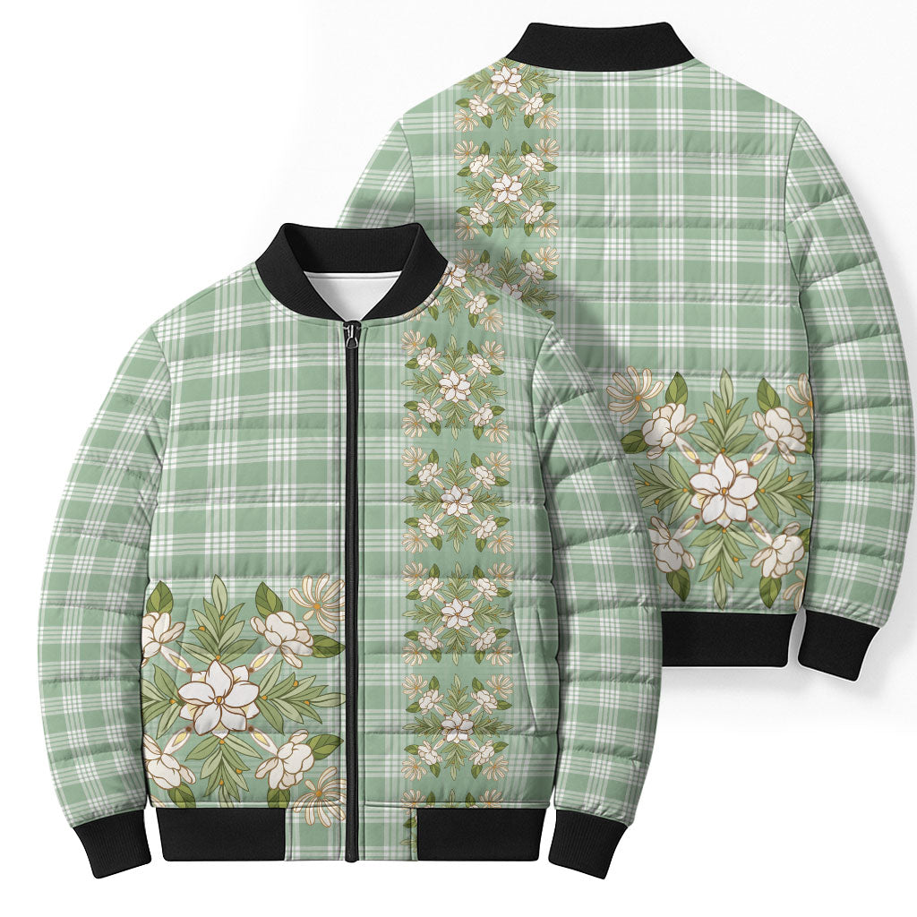 Liko Kukui Hawai'i Palaka Squares Maile Leaf Bomber Puffer Jacket Flowers Hawaiian Quilt Patterns LT9 - Polynesian Pride