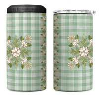 Liko Kukui Hawai'i Palaka Squares Maile Leaf 4 in 1 Can Cooler Tumbler Flowers Hawaiian Quilt Patterns LT9 One Size: 16 oz Sage Green - Polynesian Pride