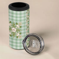 Liko Kukui Hawai'i Palaka Squares Maile Leaf 4 in 1 Can Cooler Tumbler Flowers Hawaiian Quilt Patterns LT9 - Polynesian Pride