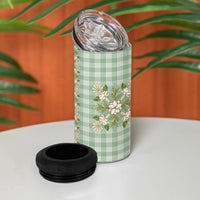 Liko Kukui Hawai'i Palaka Squares Maile Leaf 4 in 1 Can Cooler Tumbler Flowers Hawaiian Quilt Patterns LT9 - Polynesian Pride