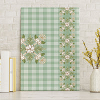 Liko Kukui Hawai'i Palaka Squares Maile Leaf Canvas Wall Art Flowers Hawaiian Quilt Patterns LT9 Without Frame Sage Green - Polynesian Pride
