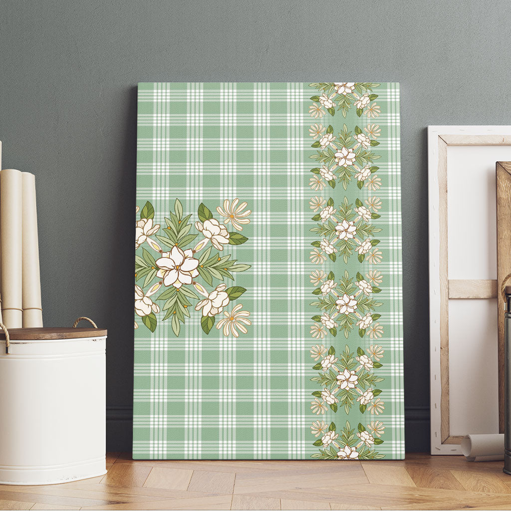 Liko Kukui Hawai'i Palaka Squares Maile Leaf Canvas Wall Art Flowers Hawaiian Quilt Patterns LT9 - Polynesian Pride