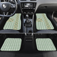 Liko Kukui Hawai'i Palaka Squares Maile Leaf Car Mats Flowers Hawaiian Quilt Patterns LT9 Set 4pcs Sage Green - Polynesian Pride