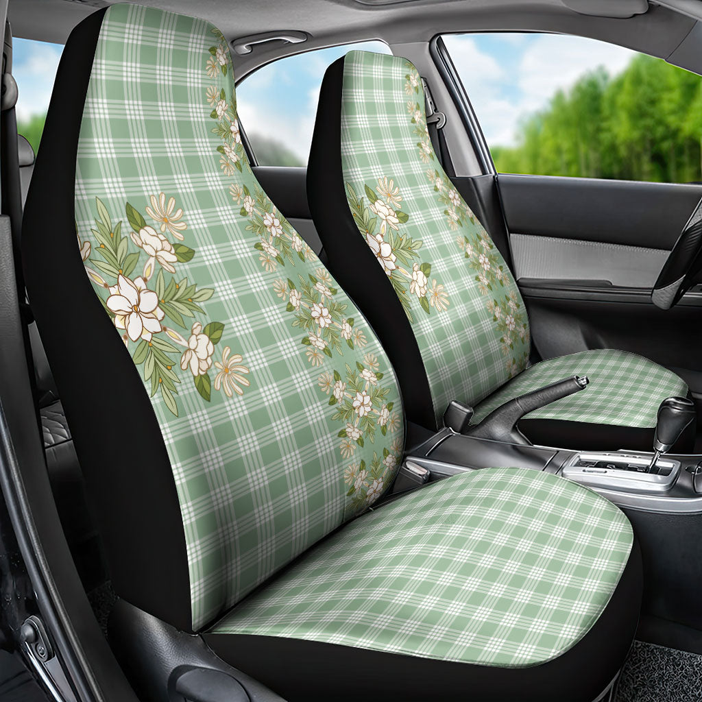 Liko Kukui Hawai'i Palaka Squares Maile Leaf Car Seat Cover Flowers Hawaiian Quilt Patterns LT9 - Polynesian Pride