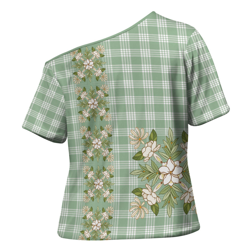 Liko Kukui Hawai'i Palaka Squares Maile Leaf Cross Shoulder Shirt Flowers Hawaiian Quilt Patterns LT9 - Polynesian Pride