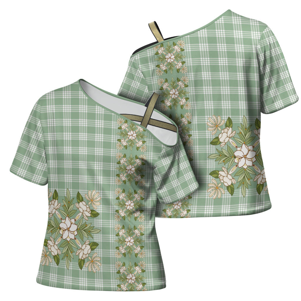 Liko Kukui Hawai'i Palaka Squares Maile Leaf Cross Shoulder Shirt Flowers Hawaiian Quilt Patterns LT9 - Polynesian Pride
