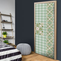 Liko Kukui Hawai'i Palaka Squares Maile Leaf Door Cover Flowers Hawaiian Quilt Patterns LT9 - Polynesian Pride