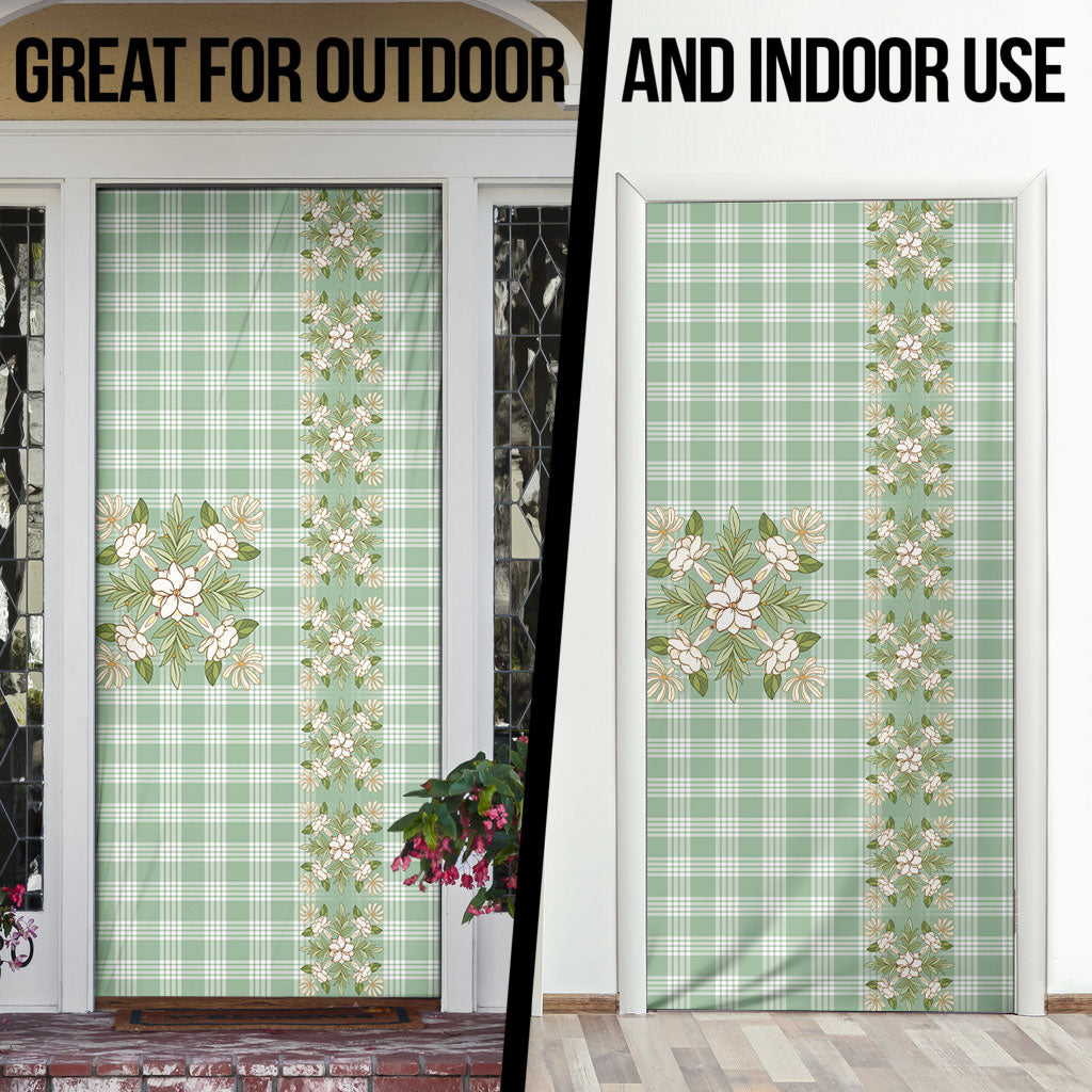 Liko Kukui Hawai'i Palaka Squares Maile Leaf Door Cover Flowers Hawaiian Quilt Patterns LT9 - Polynesian Pride