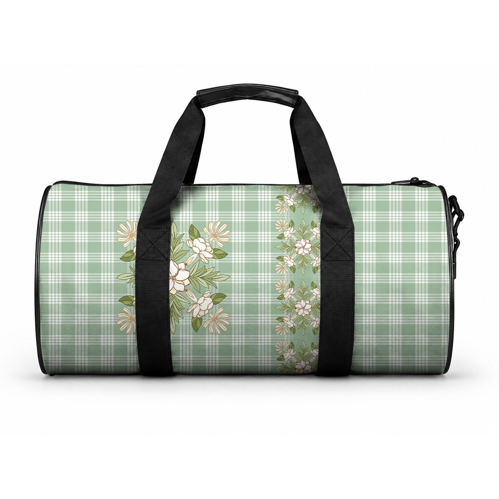 Liko Kukui Hawai'i Palaka Squares Maile Leaf Duffle Bag Flowers Hawaiian Quilt Patterns LT9 One size Sage Green - Polynesian Pride