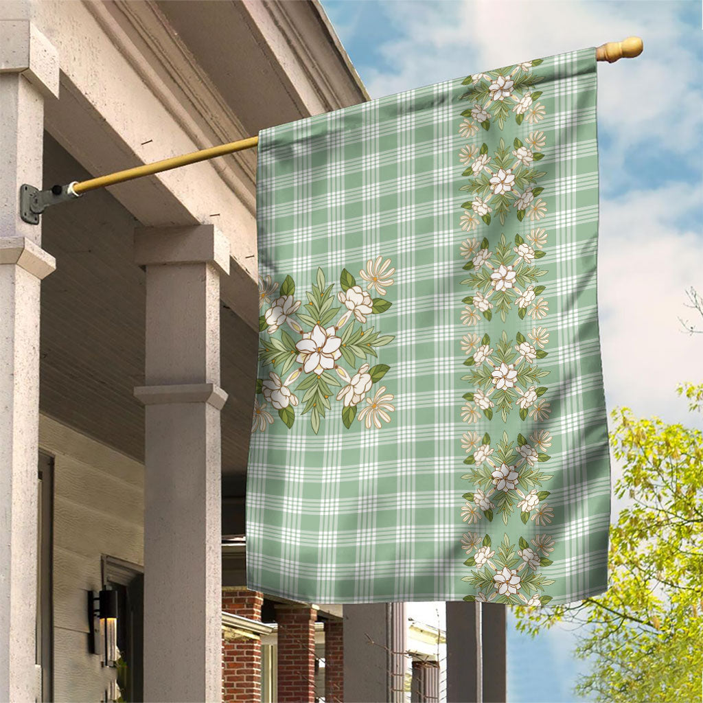Liko Kukui Hawai'i Palaka Squares Maile Leaf Garden Flag Flowers Hawaiian Quilt Patterns LT9 House Flag Sage Green - Polynesian Pride