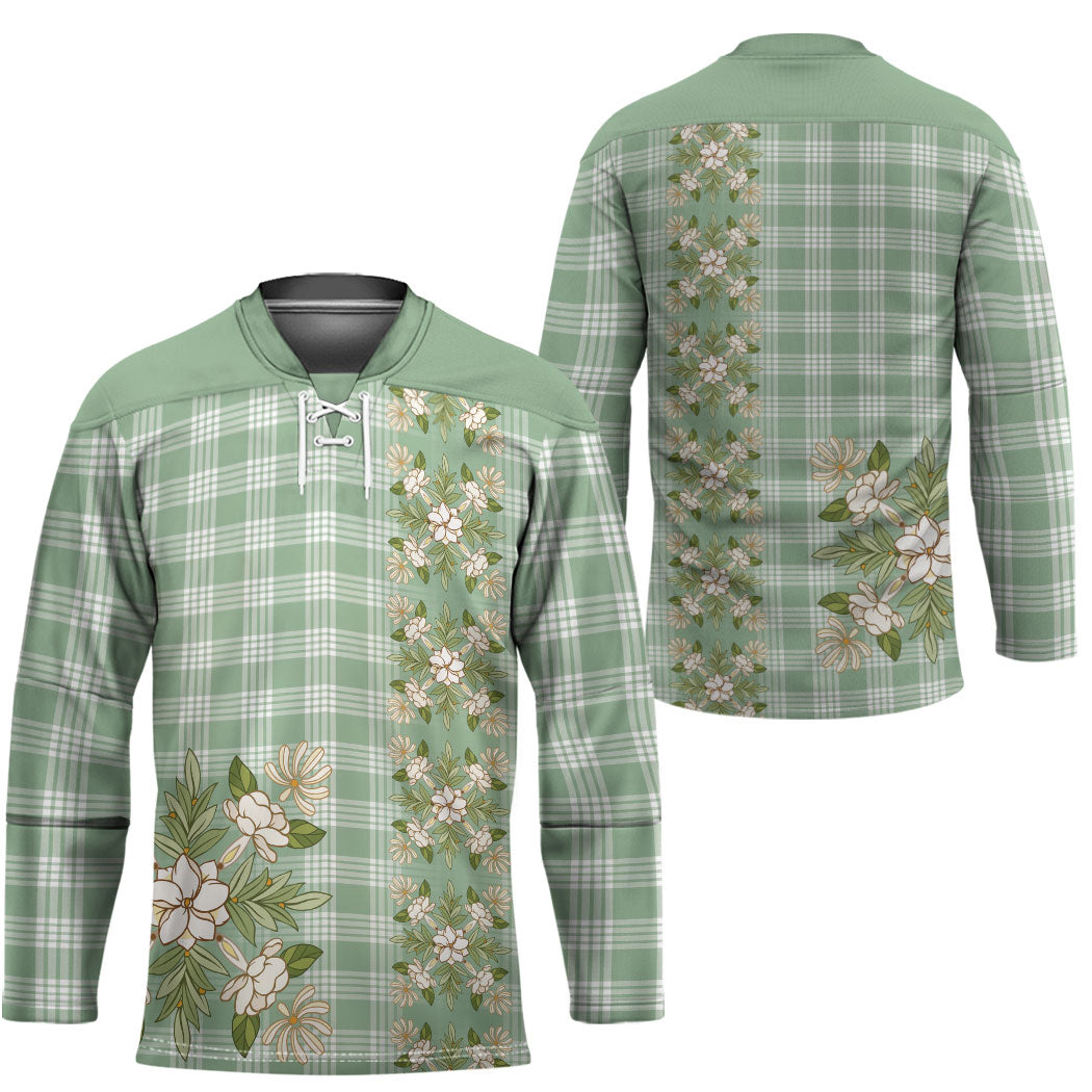 Liko Kukui Hawai'i Palaka Squares Maile Leaf Hockey Jersey Flowers Hawaiian Quilt Patterns LT9 - Polynesian Pride