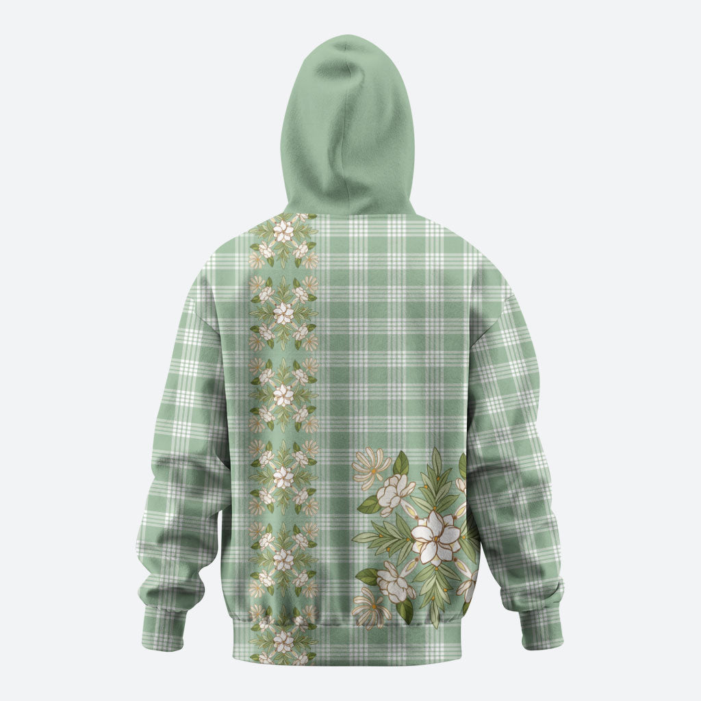 Liko Kukui Hawai'i Palaka Squares Maile Leaf Hoodie Flowers Hawaiian Quilt Patterns LT9 - Polynesian Pride