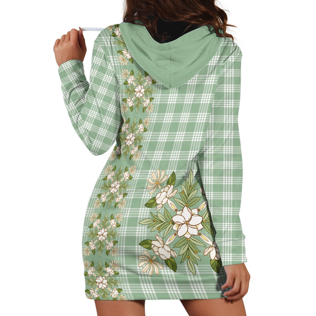 Liko Kukui Hawai'i Palaka Squares Maile Leaf Hoodie Dress Flowers Hawaiian Quilt Patterns LT9 - Polynesian Pride