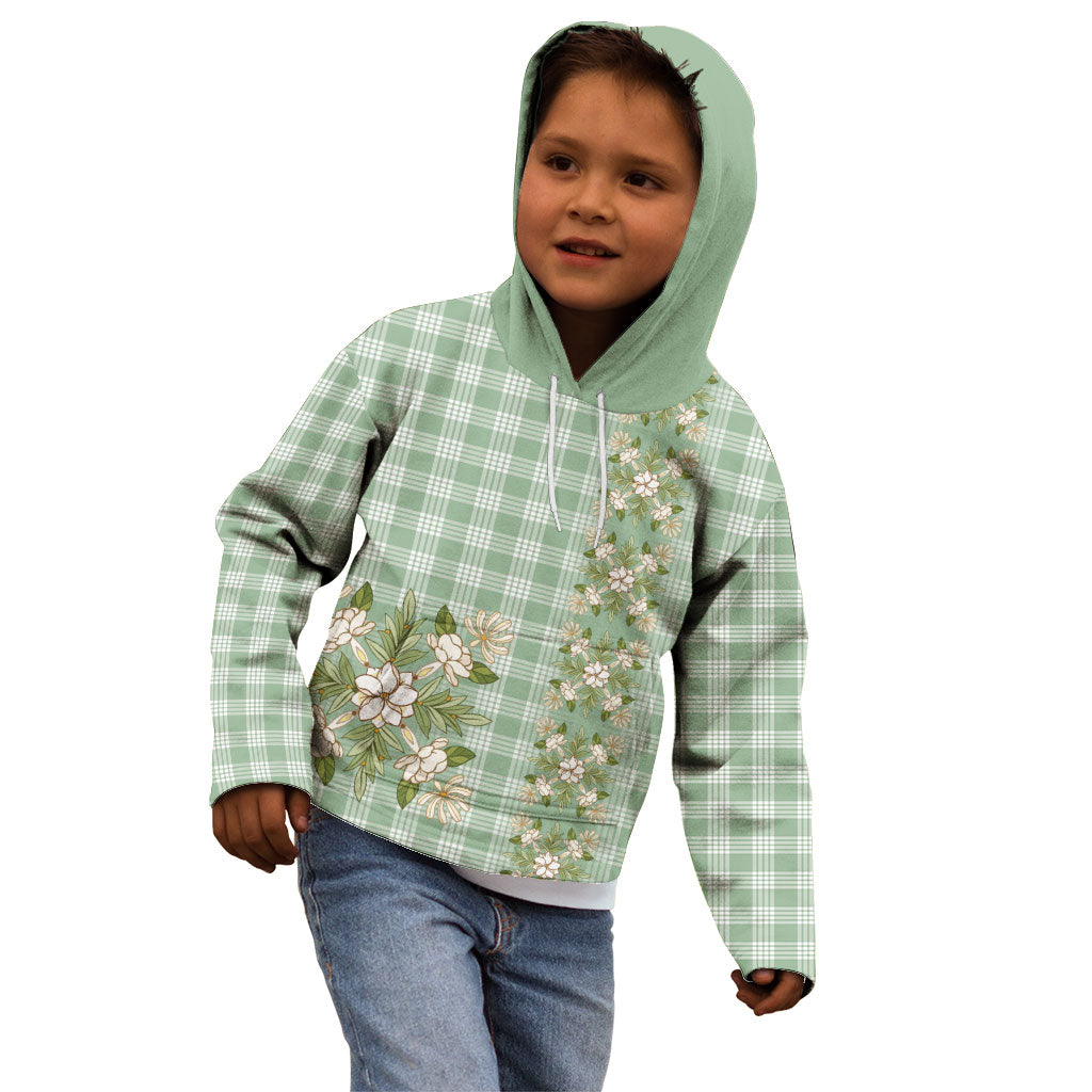 Liko Kukui Hawai'i Palaka Squares Maile Leaf Kid Hoodie Flowers Hawaiian Quilt Patterns LT9 - Polynesian Pride
