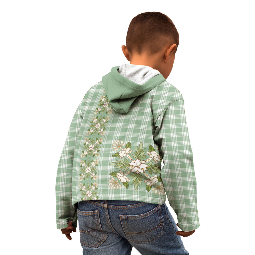 Liko Kukui Hawai'i Palaka Squares Maile Leaf Kid Hoodie Flowers Hawaiian Quilt Patterns LT9 - Polynesian Pride