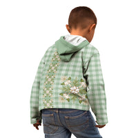 Liko Kukui Hawai'i Palaka Squares Maile Leaf Kid Hoodie Flowers Hawaiian Quilt Patterns LT9 - Polynesian Pride