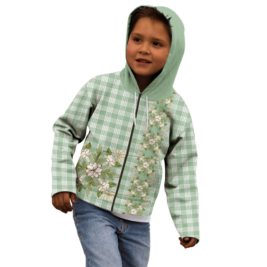 Liko Kukui Hawai'i Palaka Squares Maile Leaf Kid Hoodie Flowers Hawaiian Quilt Patterns LT9 - Polynesian Pride