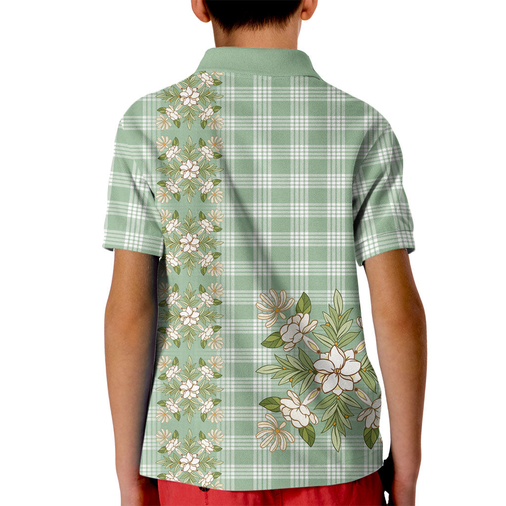 Liko Kukui Hawai'i Palaka Squares Maile Leaf Kid Polo Shirt Flowers Hawaiian Quilt Patterns LT9 - Polynesian Pride