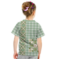Liko Kukui Hawai'i Palaka Squares Maile Leaf Kid T Shirt Flowers Hawaiian Quilt Patterns LT9 - Polynesian Pride