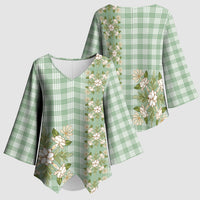 Liko Kukui Hawai'i Palaka Squares Maile Leaf Kimono Sleeve Blouse Flowers Hawaiian Quilt Patterns LT9 - Polynesian Pride