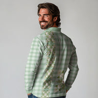 Liko Kukui Hawai'i Palaka Squares Maile Leaf Long Sleeve Polo Shirt Flowers Hawaiian Quilt Patterns LT9 - Polynesian Pride