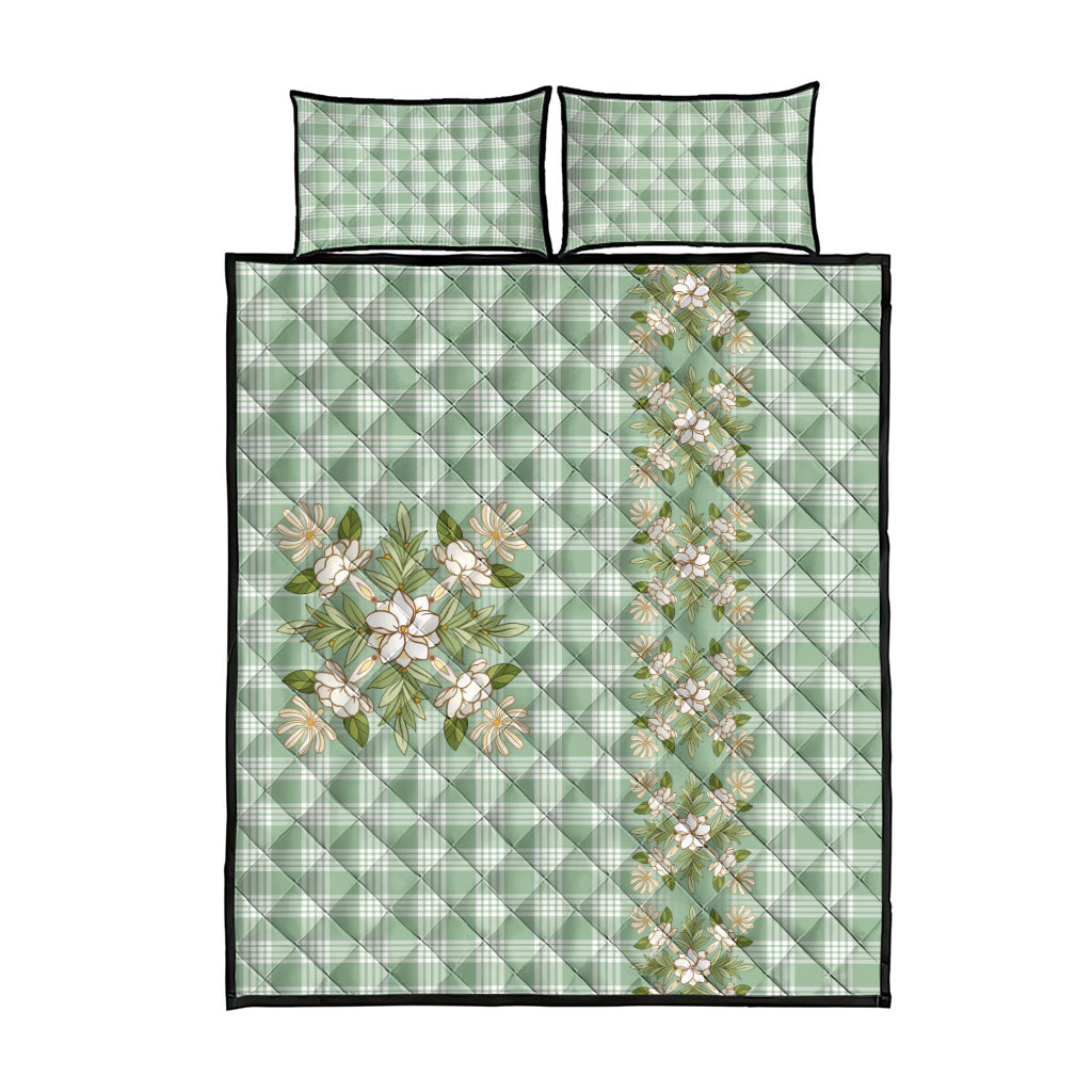 Liko Kukui Hawai'i Palaka Squares Maile Leaf Quilt Bed Set Flowers Hawaiian Quilt Patterns LT9 - Polynesian Pride