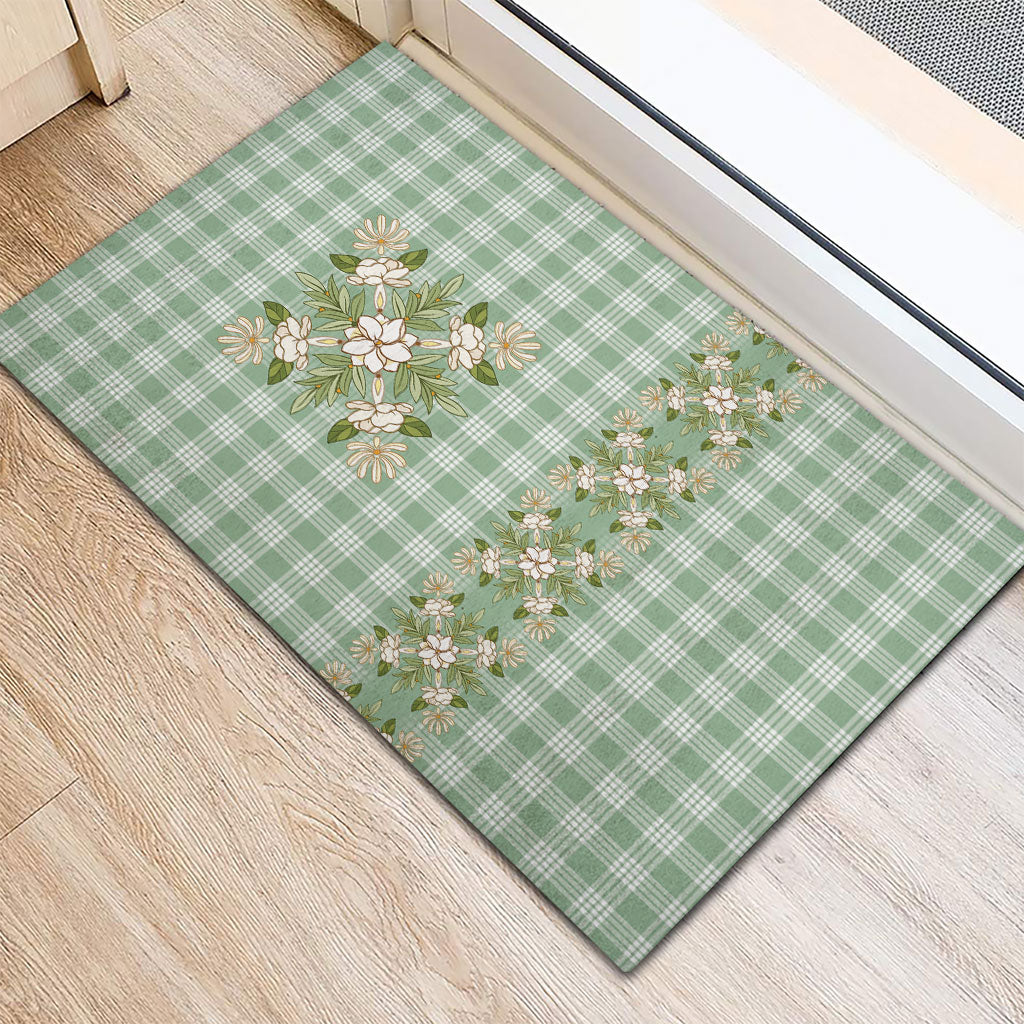 Liko Kukui Hawai'i Palaka Squares Maile Leaf Rubber Doormat Flowers Hawaiian Quilt Patterns LT9 - Polynesian Pride