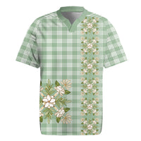 Liko Kukui Hawai'i Palaka Squares Maile Leaf Rugby Jersey Flowers Hawaiian Quilt Patterns LT9 Sage Green - Polynesian Pride