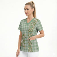 Liko Kukui Hawai'i Palaka Squares Maile Leaf Scrub Top Flowers Hawaiian Quilt Patterns LT9 - Polynesian Pride