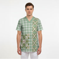 Liko Kukui Hawai'i Palaka Squares Maile Leaf Scrub Top Flowers Hawaiian Quilt Patterns LT9 - Polynesian Pride