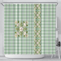 Liko Kukui Hawai'i Palaka Squares Maile Leaf Shower Curtain Flowers Hawaiian Quilt Patterns LT9 - Polynesian Pride