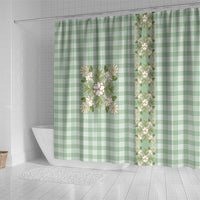 Liko Kukui Hawai'i Palaka Squares Maile Leaf Shower Curtain Flowers Hawaiian Quilt Patterns LT9 - Polynesian Pride