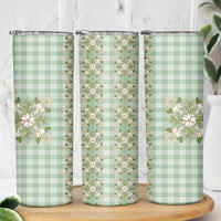 Liko Kukui Hawai'i Palaka Squares Maile Leaf Skinny Tumbler Flowers Hawaiian Quilt Patterns LT9 - Polynesian Pride