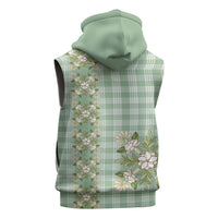 Liko Kukui Hawai'i Palaka Squares Maile Leaf Sleeveless Zip Hoodie Flowers Hawaiian Quilt Patterns LT9 - Polynesian Pride