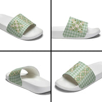 Liko Kukui Hawai'i Palaka Squares Maile Leaf Slide Sandals Flowers Hawaiian Quilt Patterns LT9 - Polynesian Pride