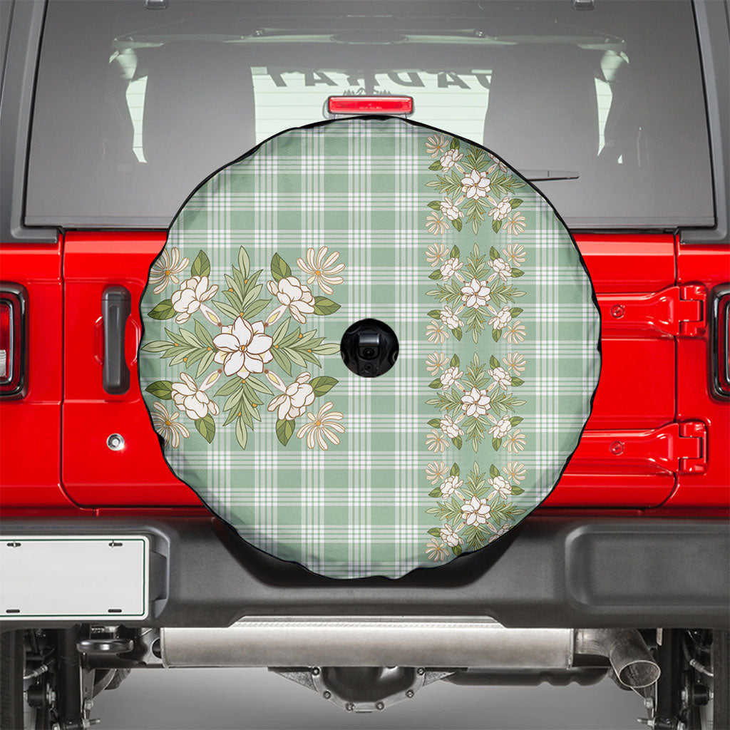 Liko Kukui Hawai'i Palaka Squares Maile Leaf Spare Tire Cover Flowers Hawaiian Quilt Patterns LT9 - Polynesian Pride