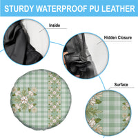 Liko Kukui Hawai'i Palaka Squares Maile Leaf Spare Tire Cover Flowers Hawaiian Quilt Patterns LT9 - Polynesian Pride