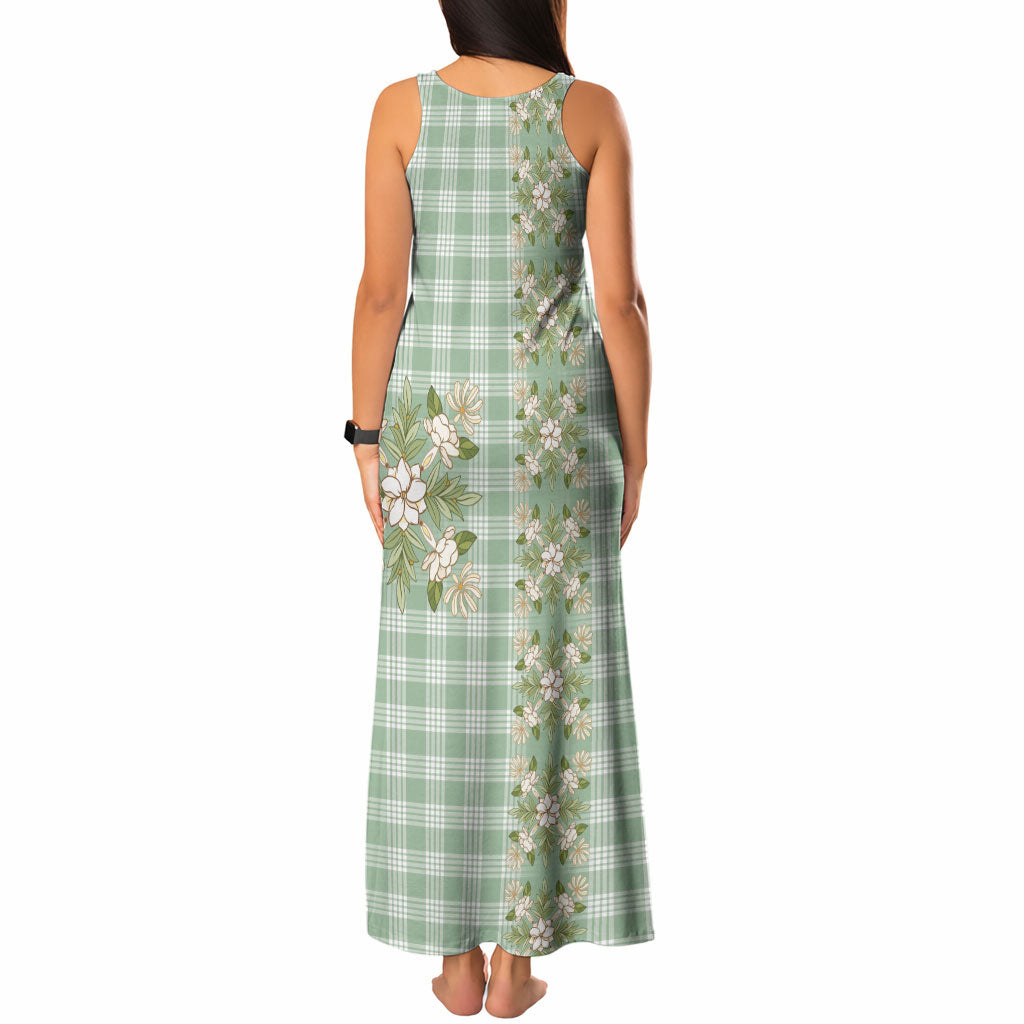 Liko Kukui Hawai'i Palaka Squares Maile Leaf Tank Maxi Dress Flowers Hawaiian Quilt Patterns LT9 - Polynesian Pride