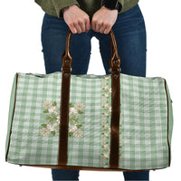 Liko Kukui Hawai'i Palaka Squares Maile Leaf Travel Bag Flowers Hawaiian Quilt Patterns LT9 Sage Green - Polynesian Pride