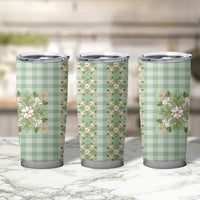 Liko Kukui Hawai'i Palaka Squares Maile Leaf Tumbler Cup Flowers Hawaiian Quilt Patterns LT9 - Polynesian Pride