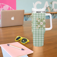 Liko Kukui Hawai'i Palaka Squares Maile Leaf Tumbler With Handle Flowers Hawaiian Quilt Patterns LT9 - Polynesian Pride