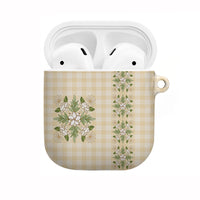 Melemele Ahiahia Hawai'i Palaka Squares Maile Leaf AirPods Case Flowers Hawaiian Quilt Patterns LT9 Pastel Yellow - Polynesian Pride